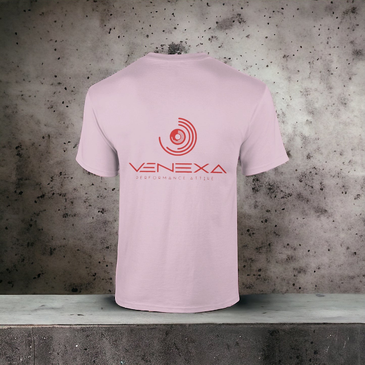 VENEXA fitted tee red on baby pink