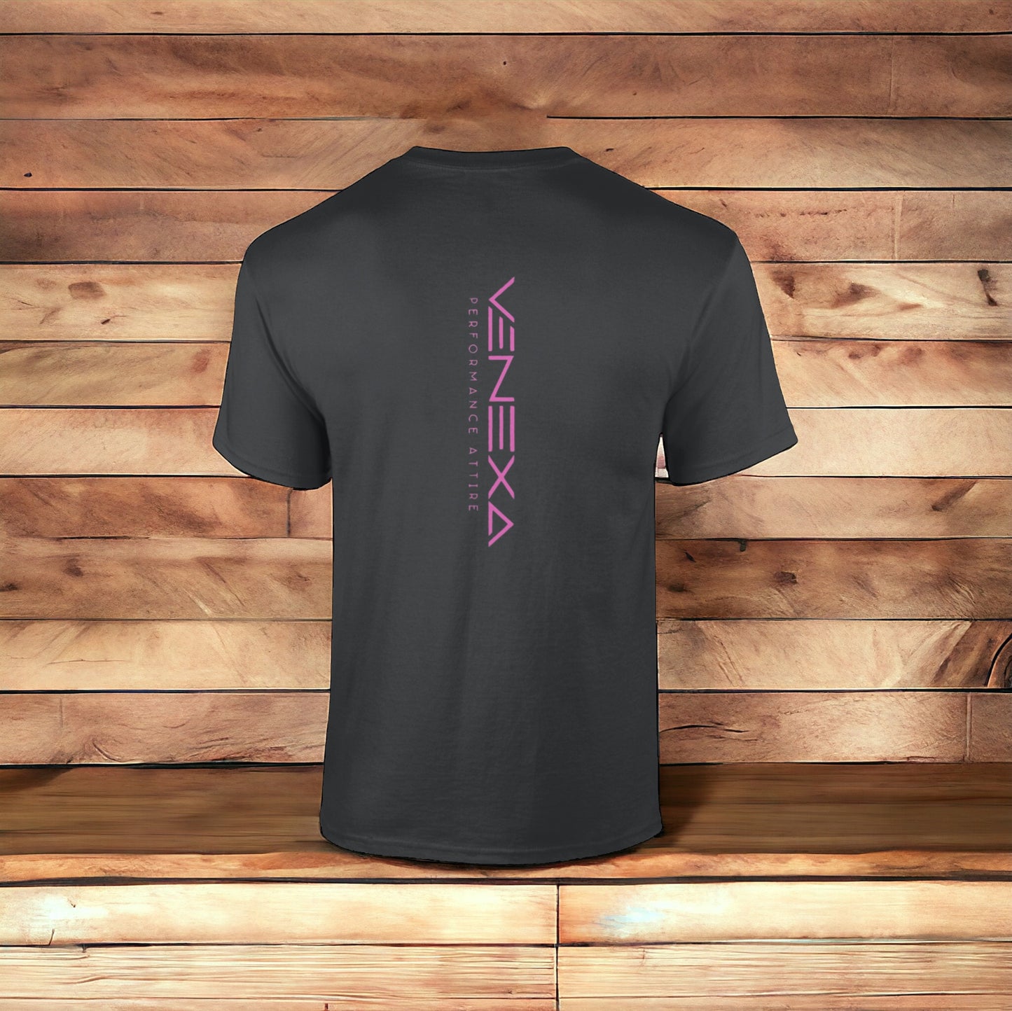 VENEXA Fitted tee pink on black