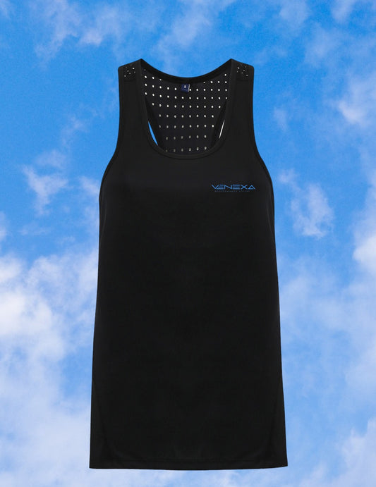 VENEXA blue on black sports vest